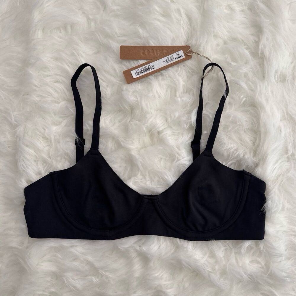 Skims Fits Everybody Unlined Demi Bra Onyx Size 34A